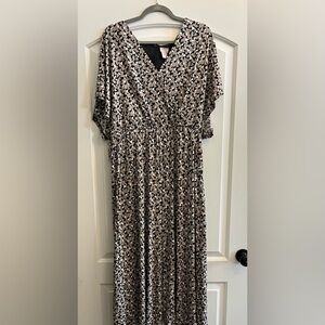 Chico's Black and White Tiered Wrap Jumpsuit